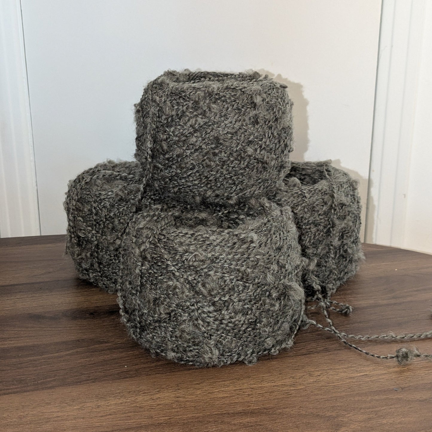 Gray Textured Yarn Cake