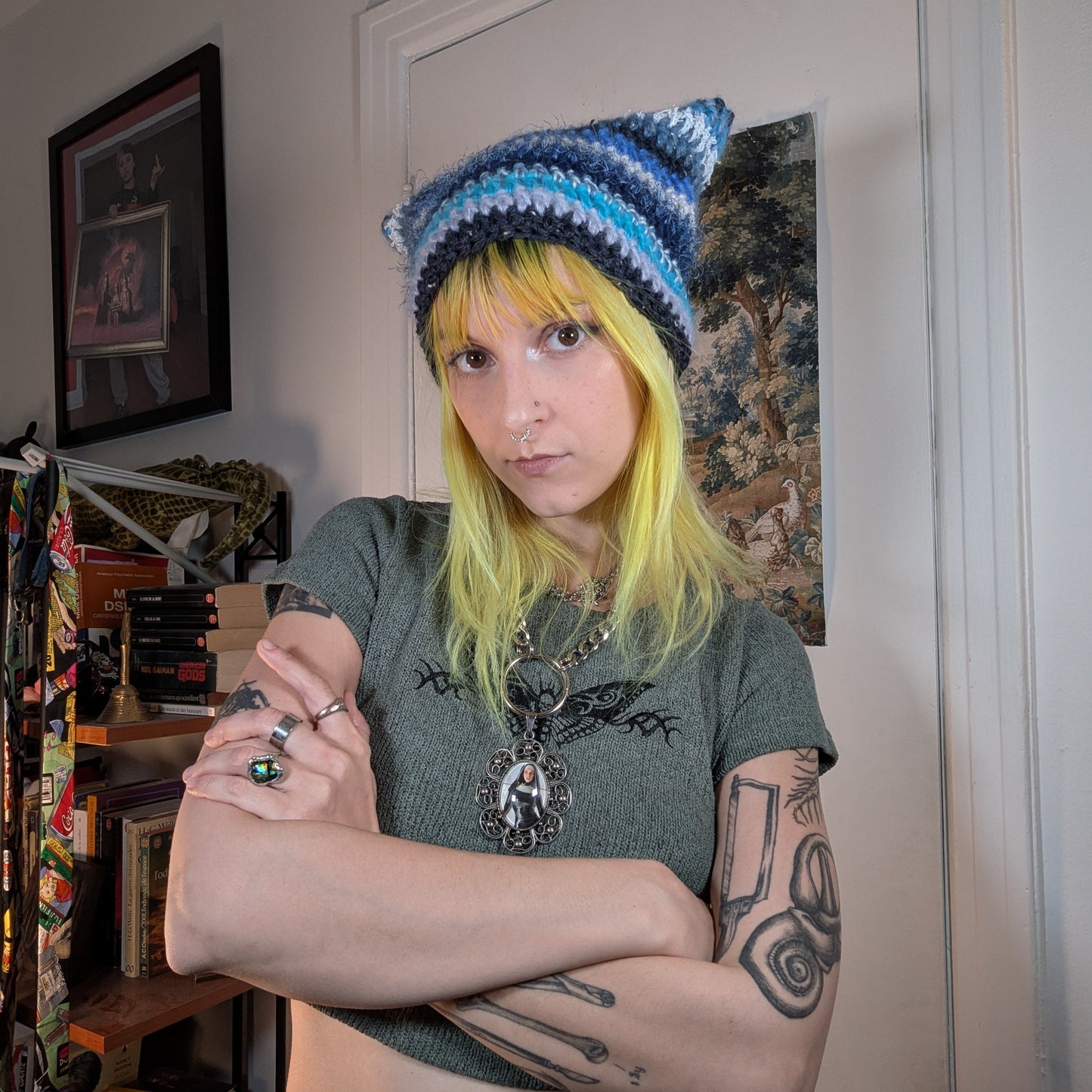 Blue Scrappy Cat Hat