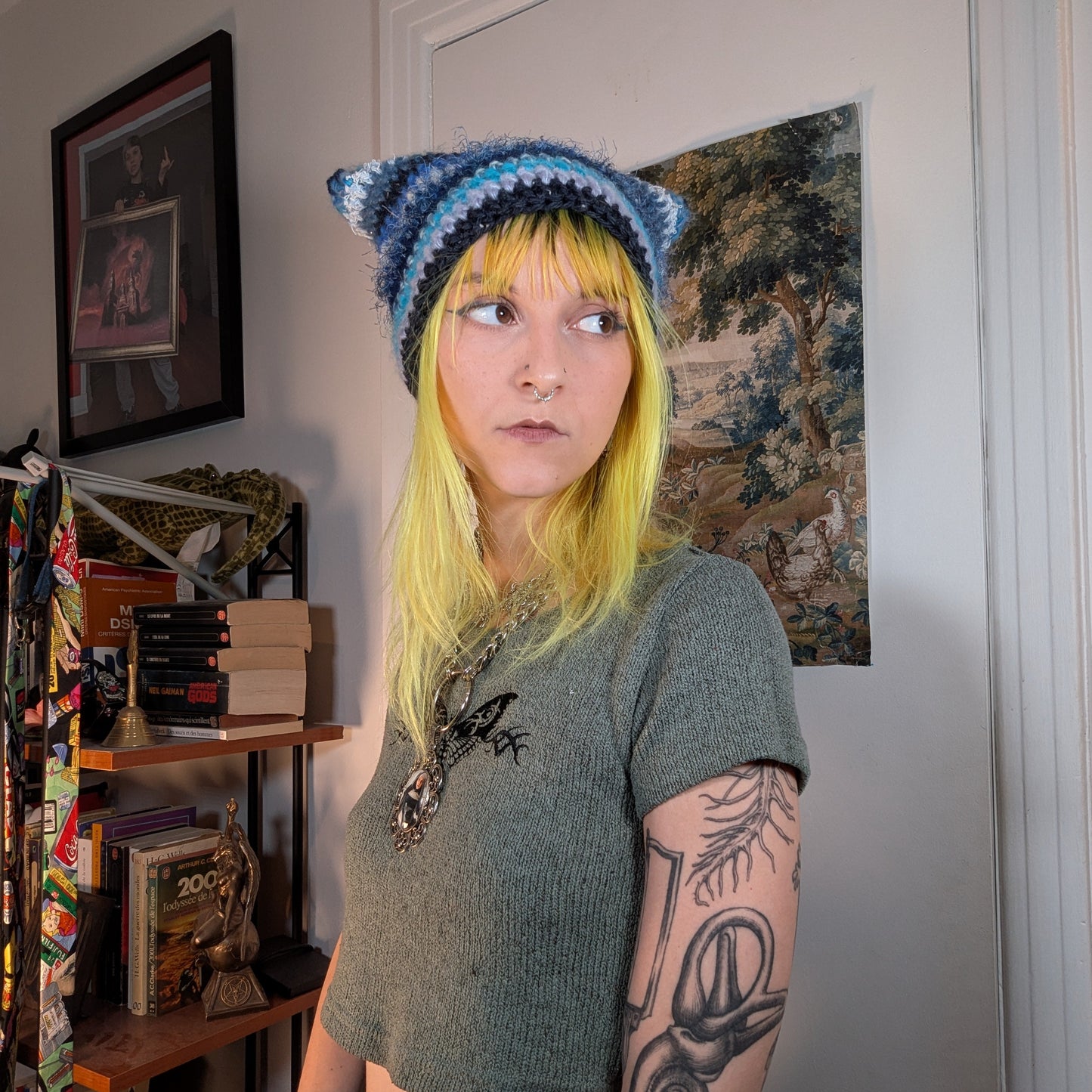 Blue Scrappy Cat Hat