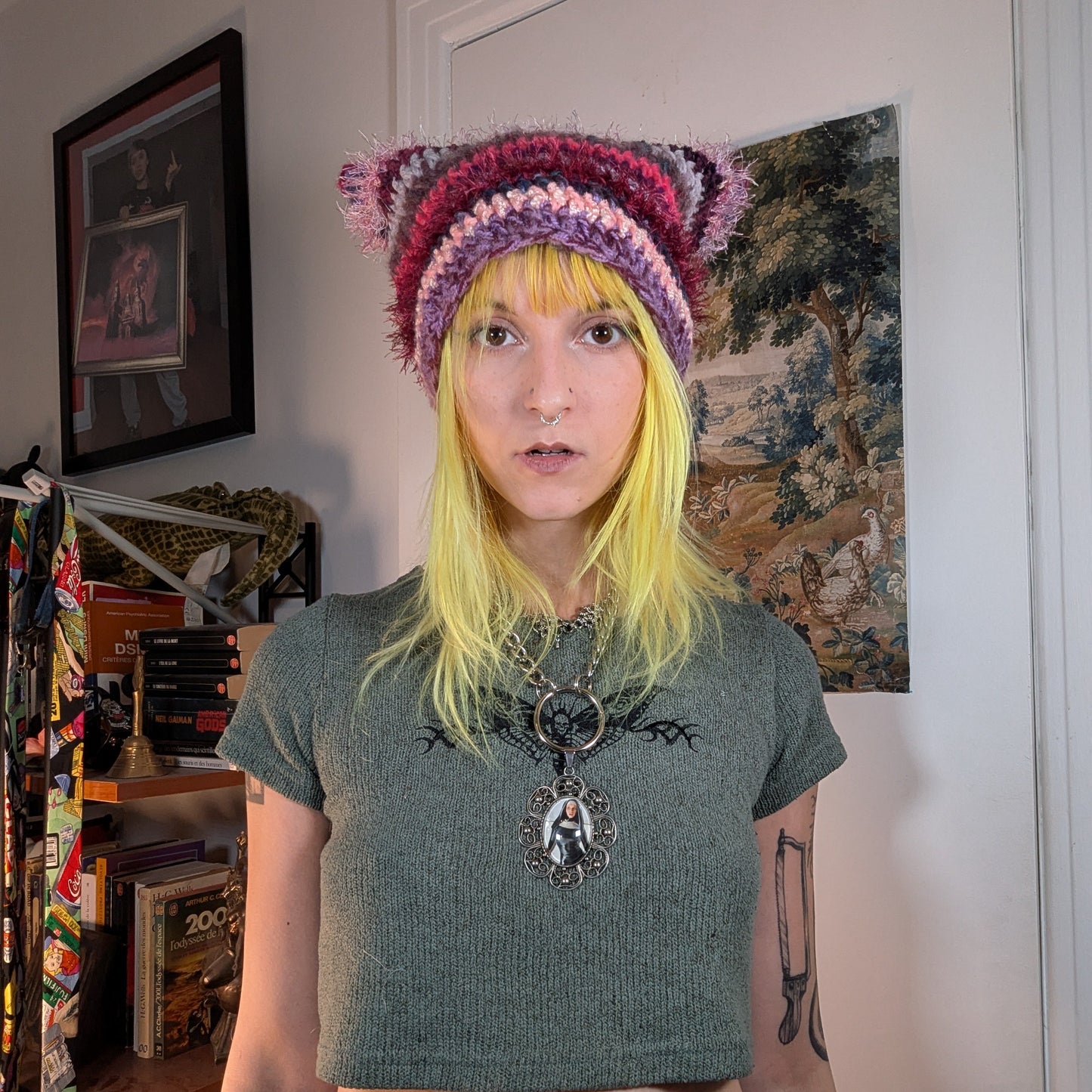Purple Scrappy Cat Hat