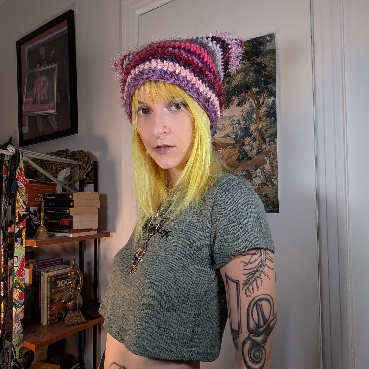 Purple Scrappy Cat Hat