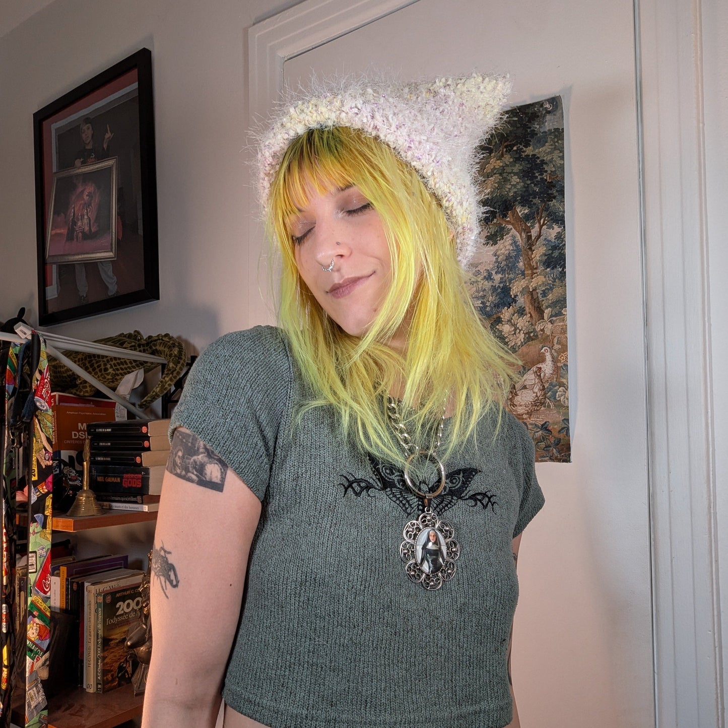 Yellow Fuzzy Cat Hat