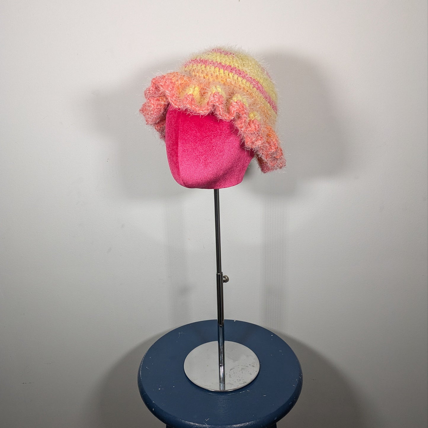 Fuzzy Pastel Ruffle Hat