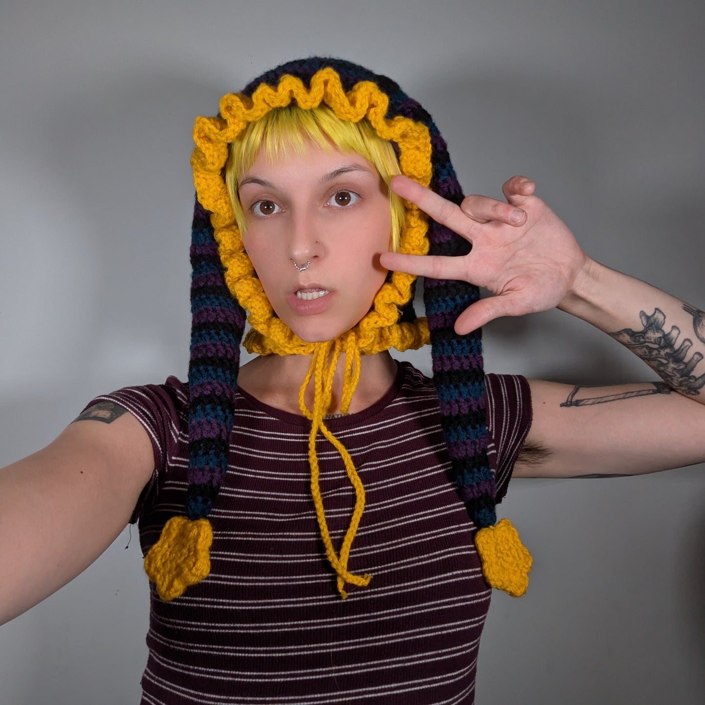 Purple Slouchy Jester Hat