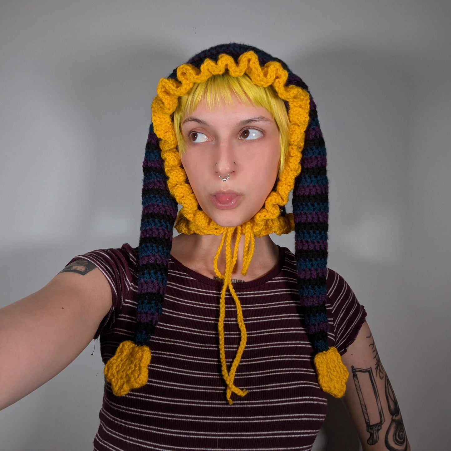 Purple Slouchy Jester Hat