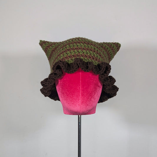 Forest Ruffled Cat Hat