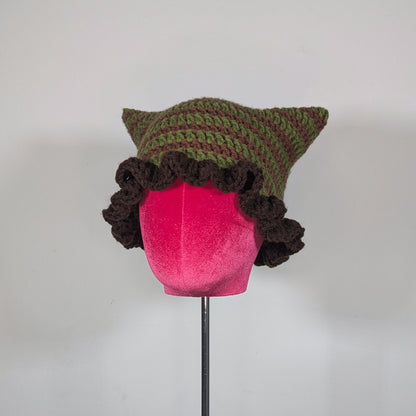 Forest Ruffled Cat Hat