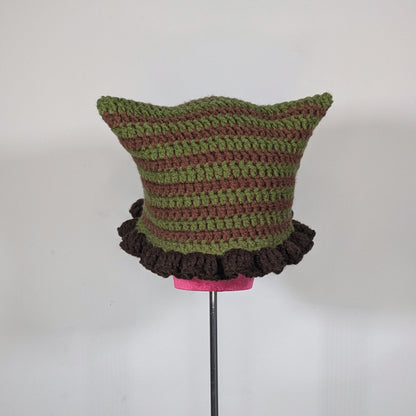 Forest Ruffled Cat Hat