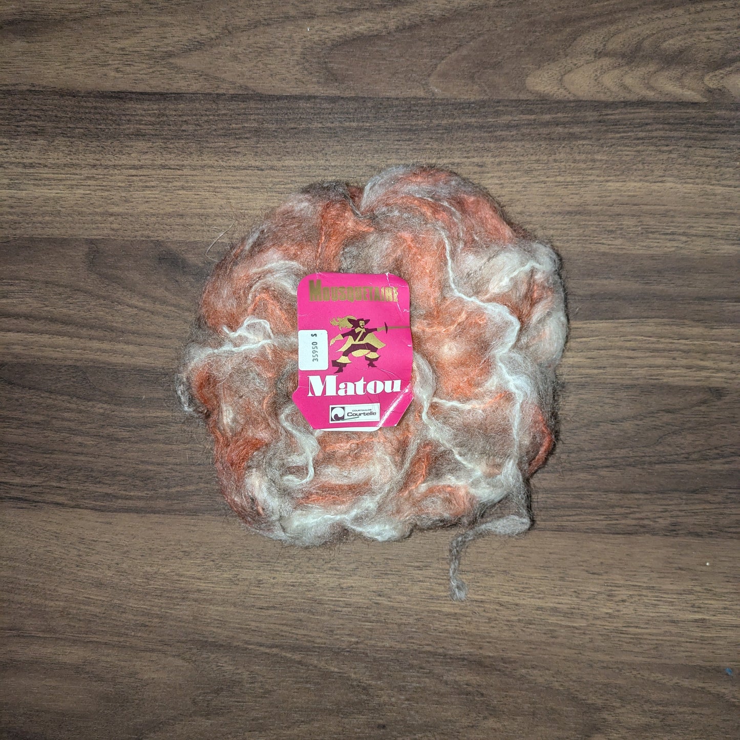 Pink & White Mohair Yarn (deadstock)