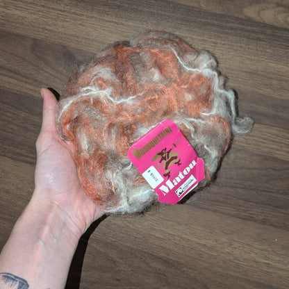 Pink & White Mohair Yarn (deadstock)