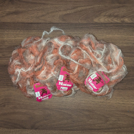 Pink & White Mohair Yarn (deadstock)