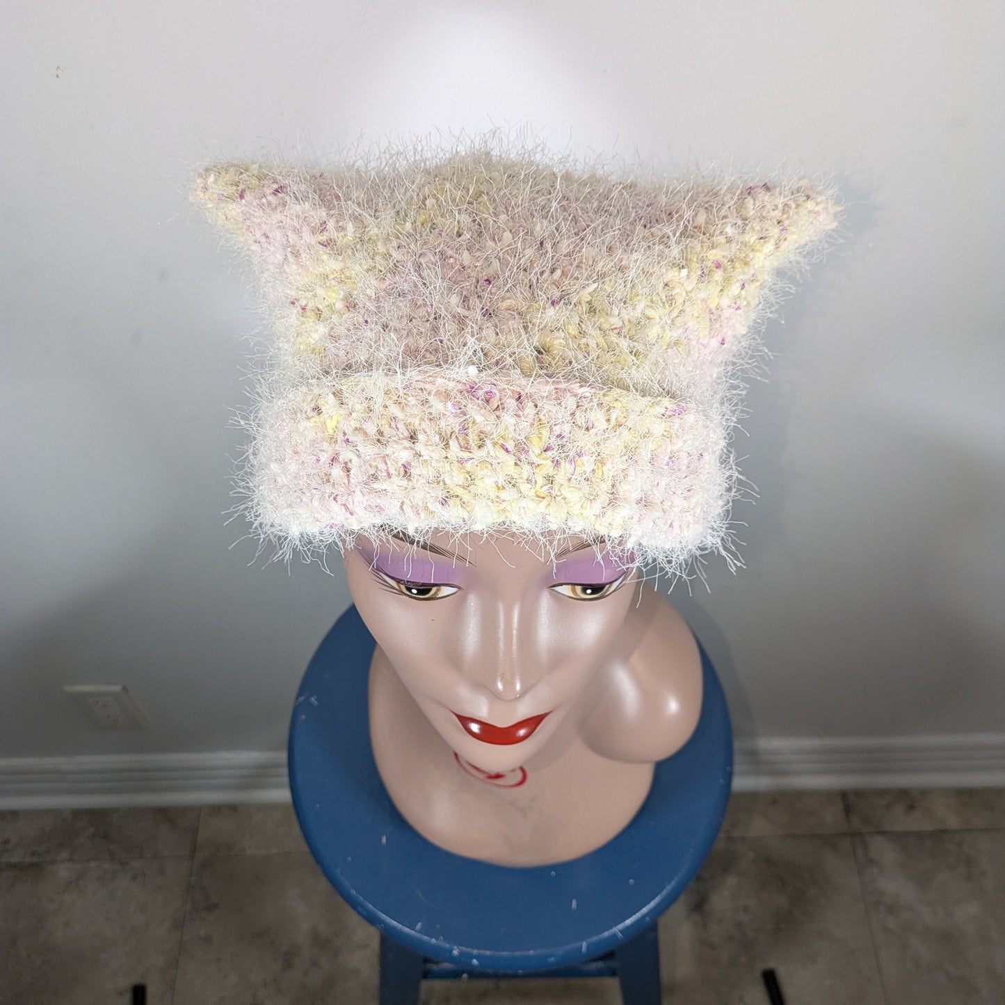 Yellow Fuzzy Cat Hat