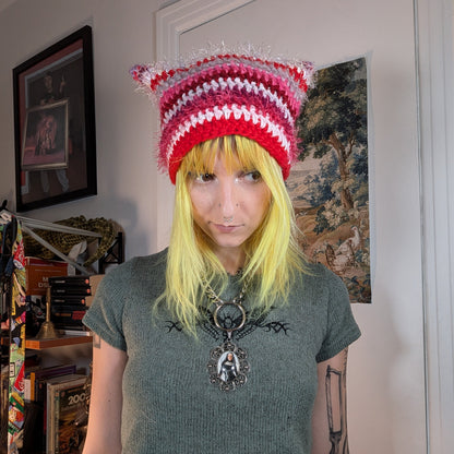 Pink Scrappy Cat Hat