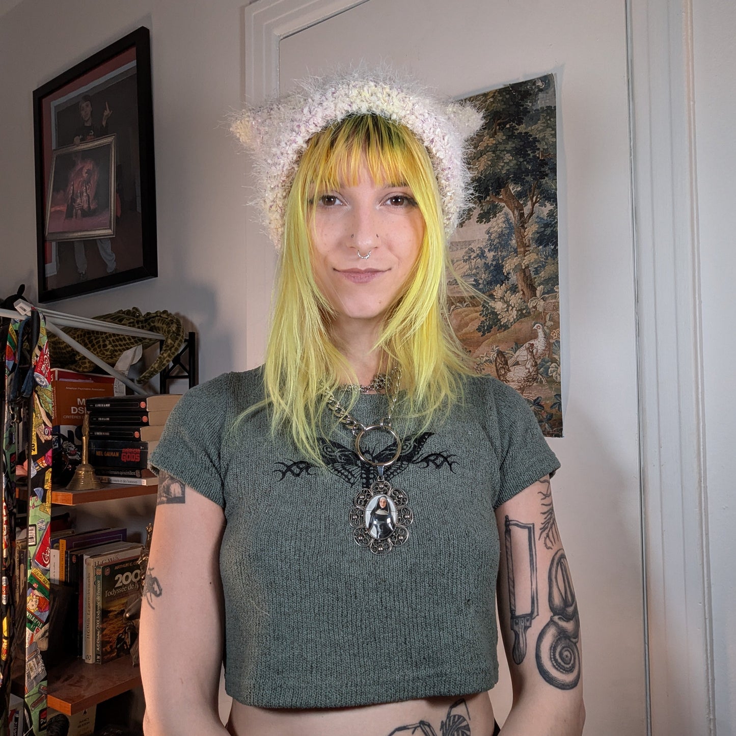 Yellow Fuzzy Cat Hat