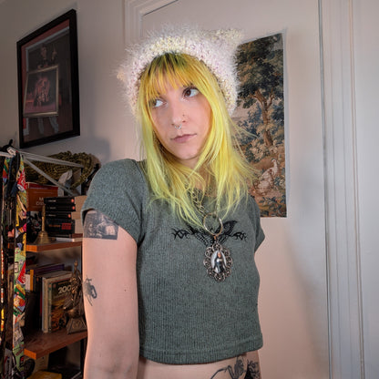 Yellow Fuzzy Cat Hat