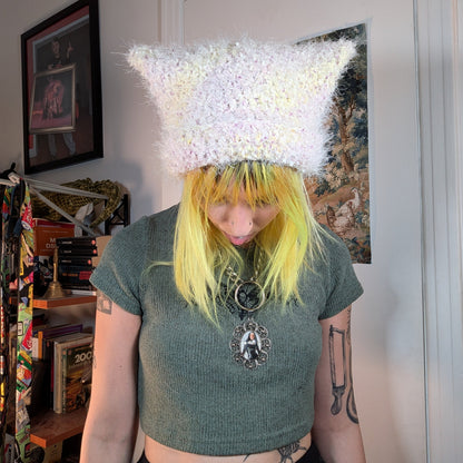 Yellow Fuzzy Cat Hat