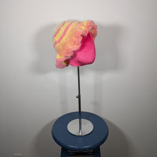 Fuzzy Pastel Ruffle Hat