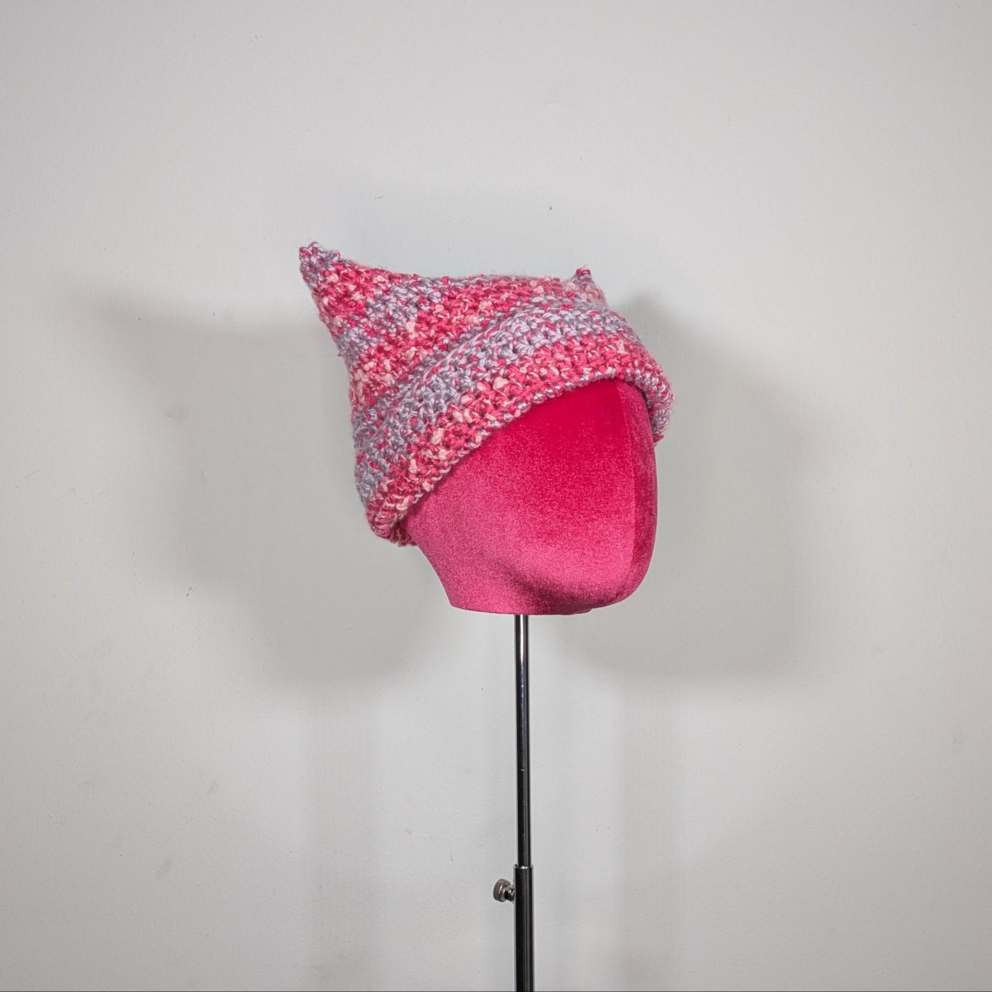 Pink & Purple Cat Hat (Thick Stripes)