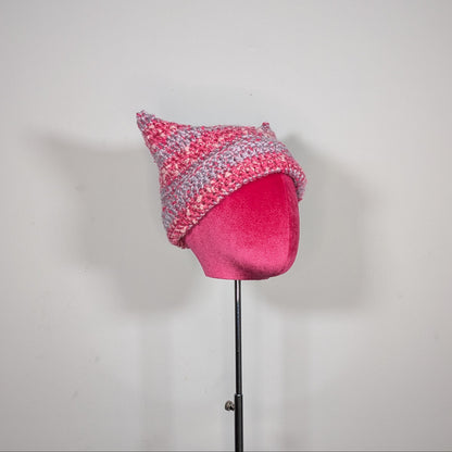 Pink & Purple Cat Hat (Thick Stripes)