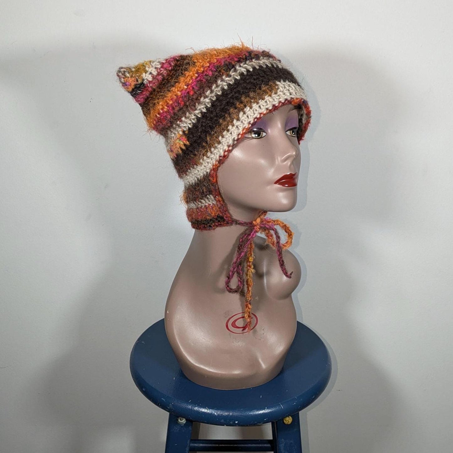 Striped Mohair Cat Hat