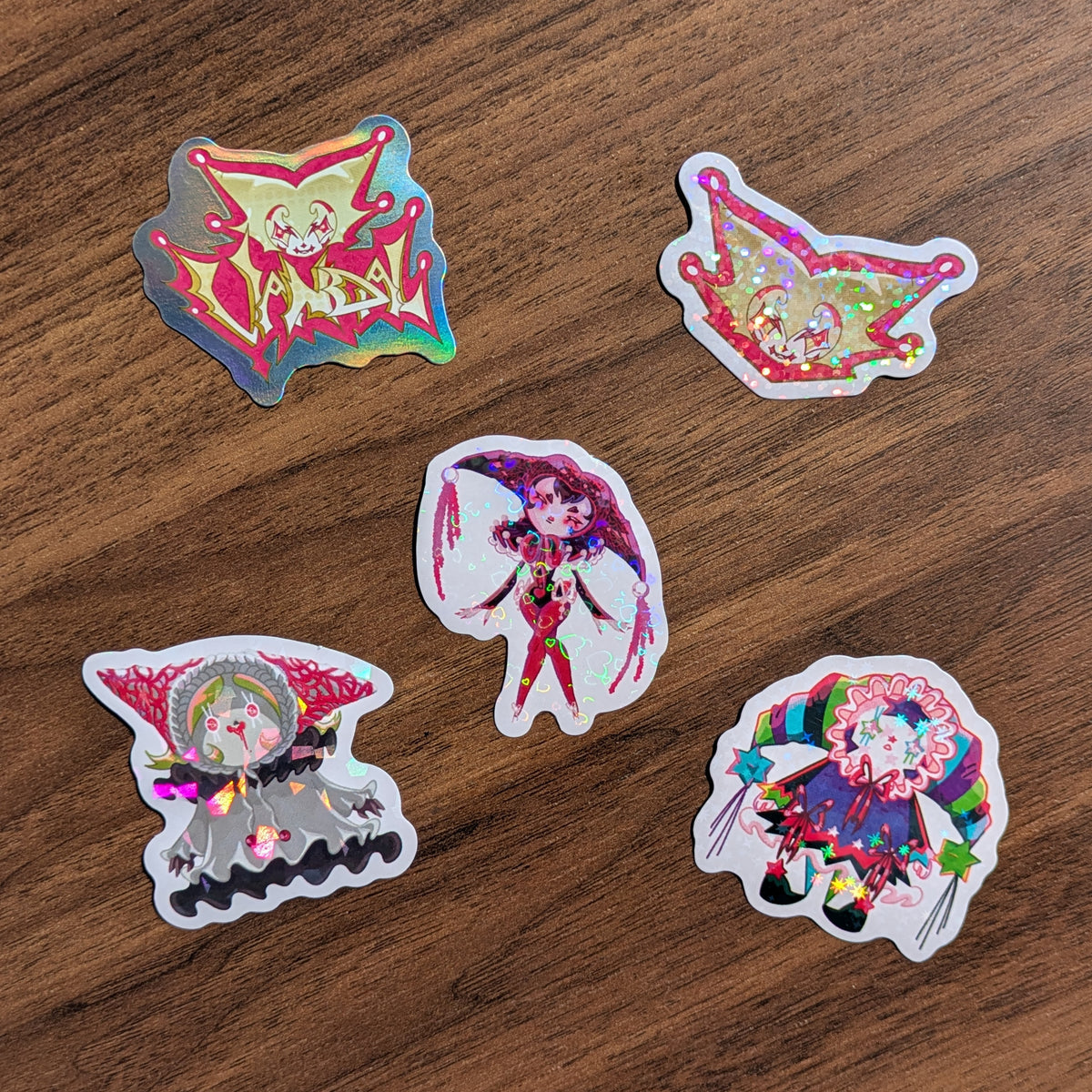 Clown Stickers (pack of 5) – Vandal Yarnz