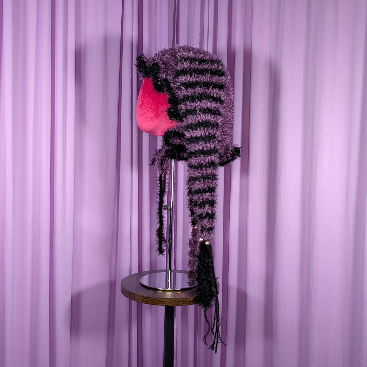 Purple Fuzzy Jester Hat