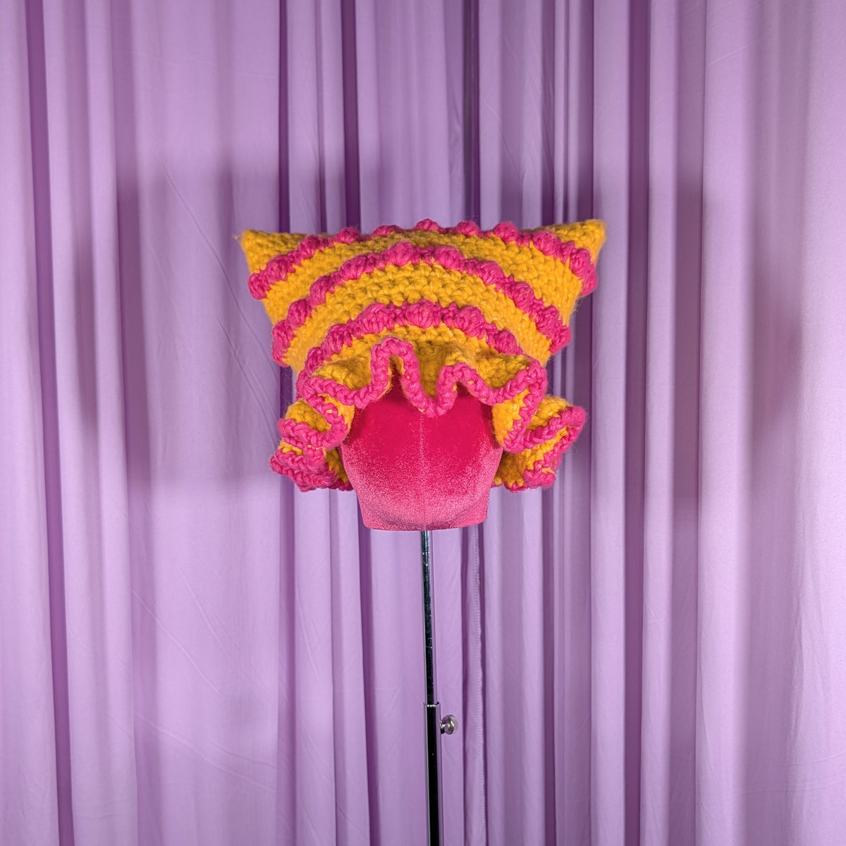 Bubblegum Ruffled Cat Hat