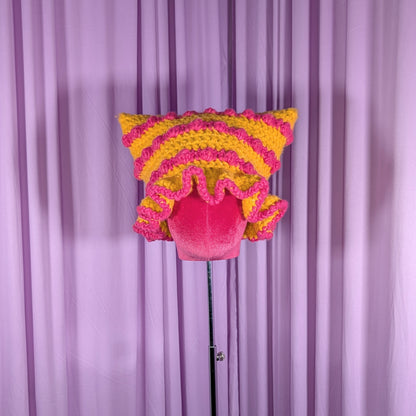 Bubblegum Ruffled Cat Hat