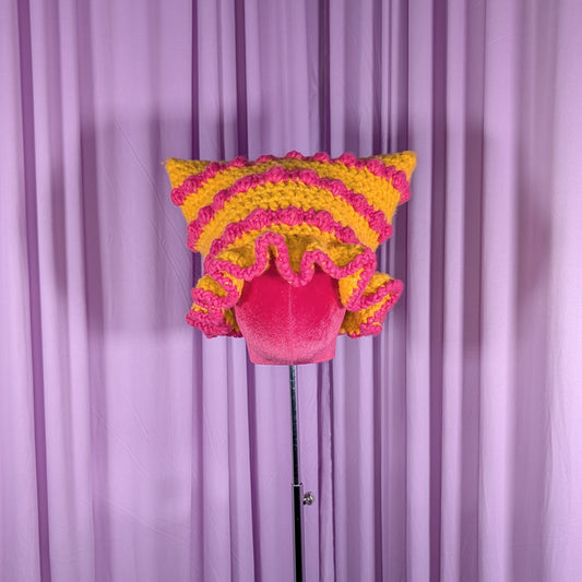 Bubblegum Ruffled Cat Hat