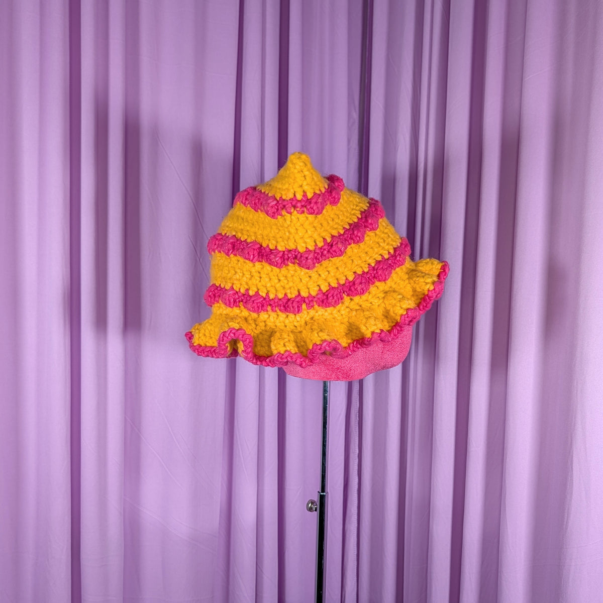 Bubblegum Ruffled Cat Hat