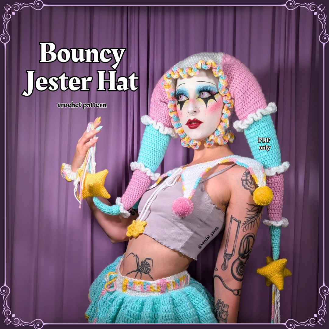 Bouncy Jester Hat Pattern - PDF